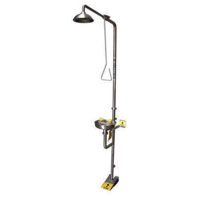 Combination emergency shower with eye/facewash